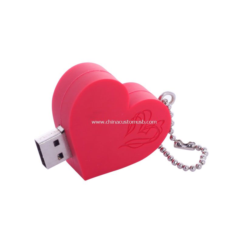 Kalp şekli USB yuvarlak yüzey