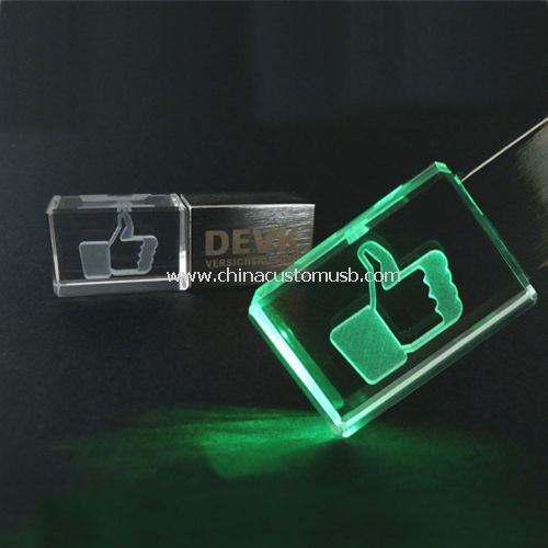 unidad flash USB de cristal con logo