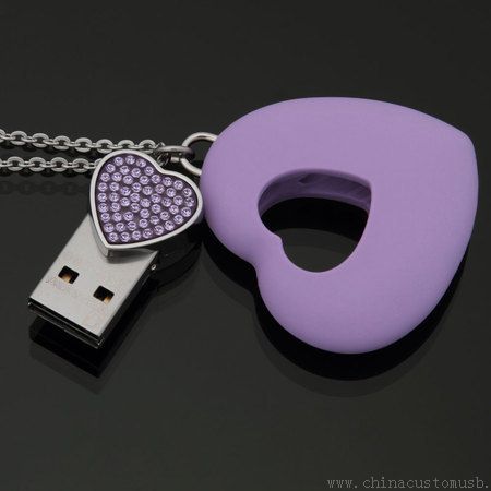 Jewelry Heart Necklace USB Flash Disk