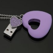 Κοσμήματα κολιέ καρδιά δίσκος λάμψης USB images