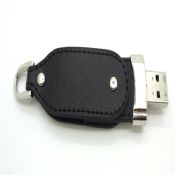 Läder USB blixt bricka med nyckelhållare images
