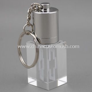 Disco de cristal USB con llavero