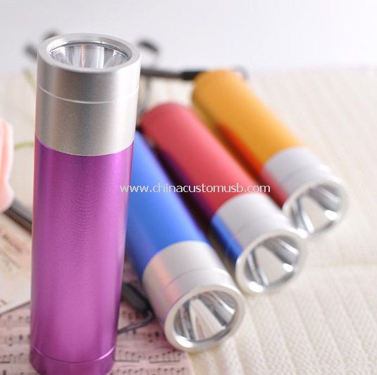 Mini 2600mah Power banks with led flashlight