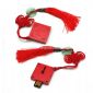 capless red metal USB Flash Drive with Chinese Knot small picture