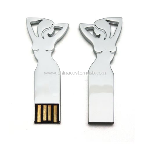 Metal de mujer elegante disco USB