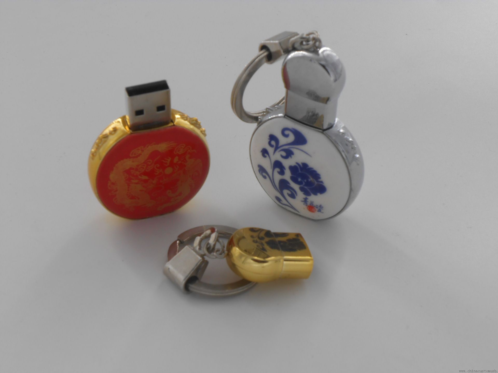 Ceramic Gift USB Flash Disk with Keychain