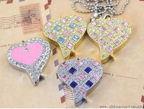 Discos Flash USB en forma de corazón joyas