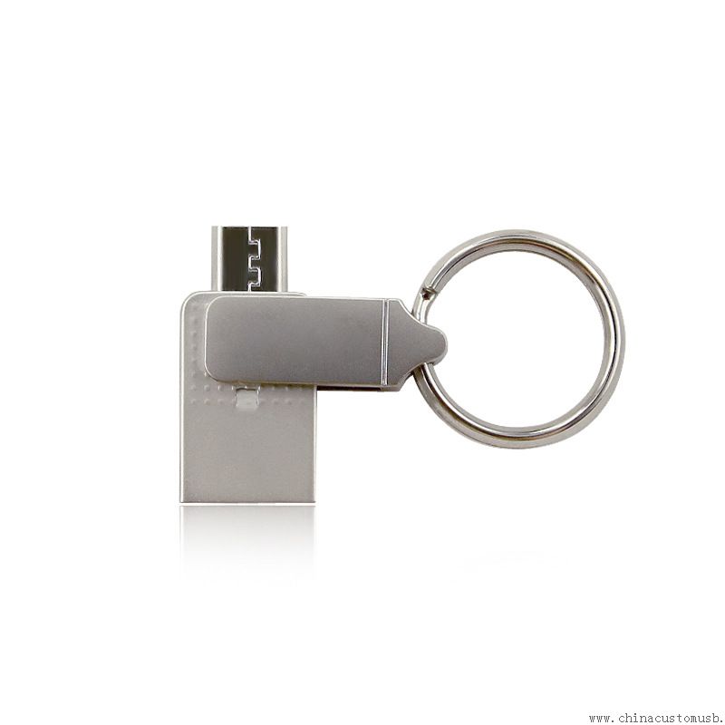 Disco de destello del USB OTG metal con llavero