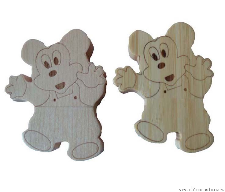 Animal en bois en forme de clé USB