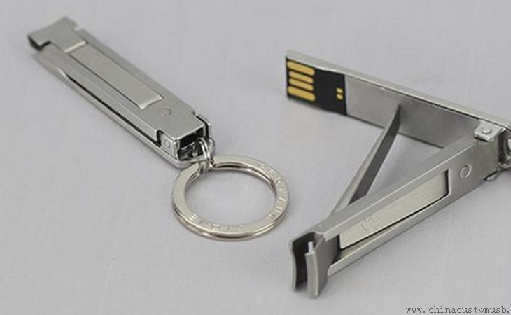 Çok fonksiyonlu USB Disk wih tırnak kırpma makası ve Anahtarlık