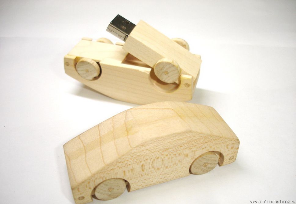 Disques Flash USB forme de voiture en bois