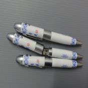 Blått och vitt porslin penna formad USB Flash Disk images