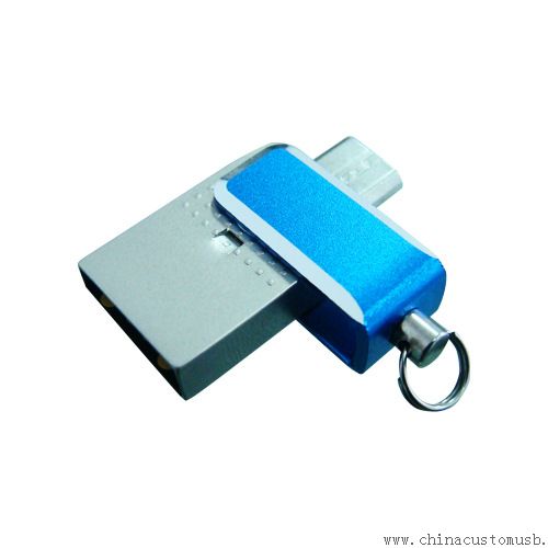 Metal Swivel USB Flash Drive with Keychain