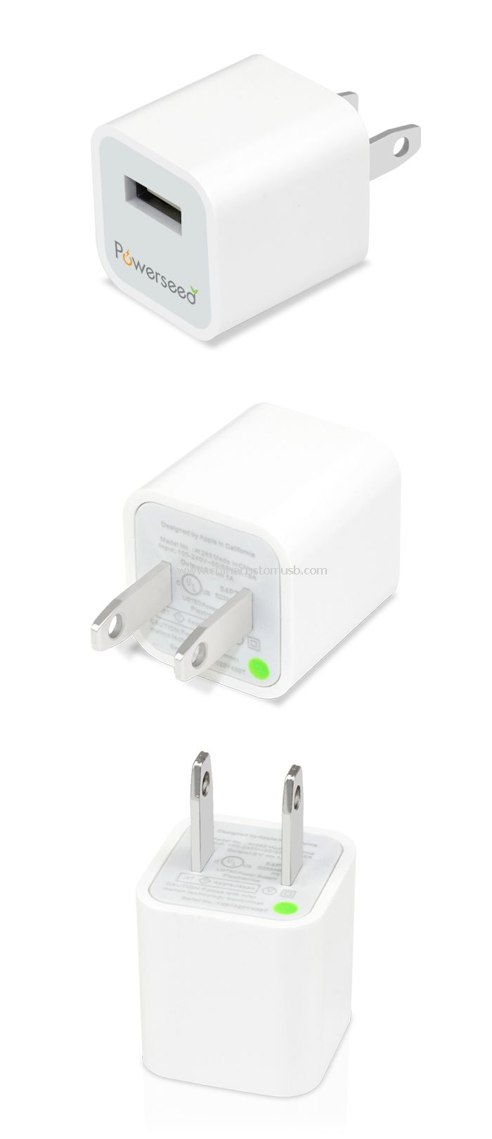 Încărcător mini cu porturile USB 5V1A