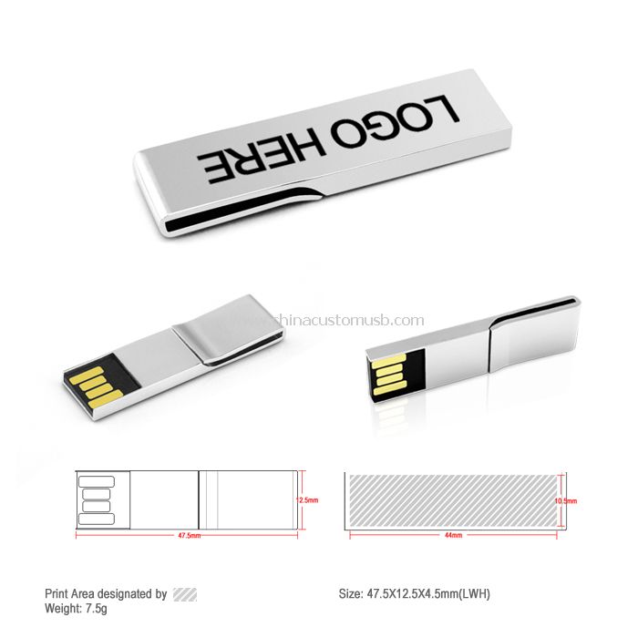 Metalowy klips usb dysk