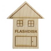 Dřevěný dům tvar USB Disk images