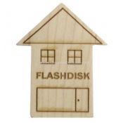 Wooden House shape USB Disk images