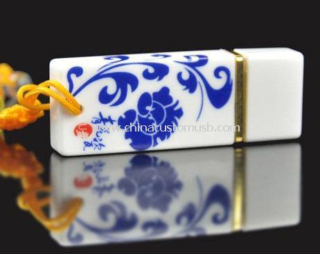 Azul y blanco porcelana USB Flash Disk