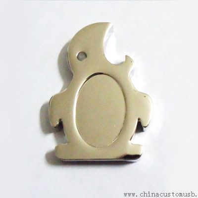 Pingvin alakú sörnyitó USB villanás korong fém