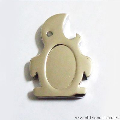 Ouvre-bouteille Penguin forme disque Flash USB en métal