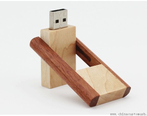 Disque instantané d’USB pivotante en bois