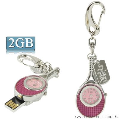 Gantungan kunci berlian perhiasan menonton USB Flash Disk