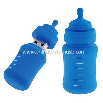 Forme de la bouteille en caoutchouc disque USB
