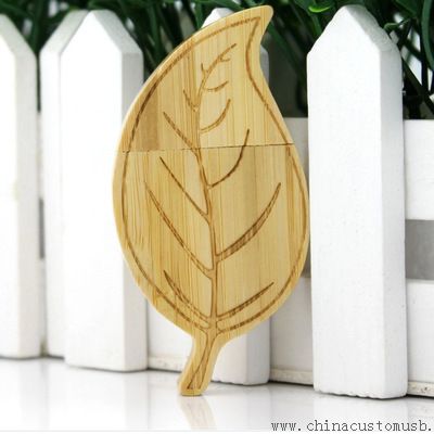 Wooden Leaf Shape USB Flash Disk