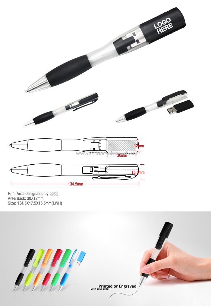 Forma de lápiz de memoria USB Flash