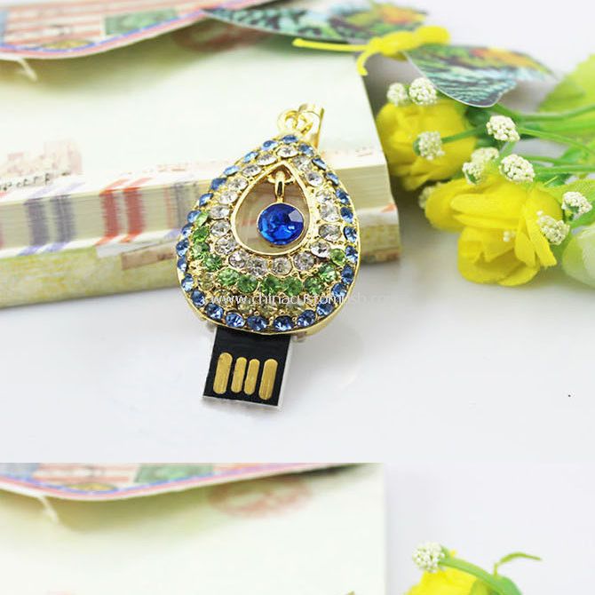 قلب جواهرات الماس USB درایو فلش