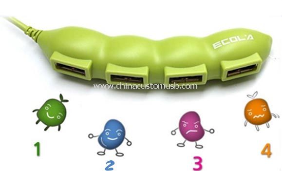 Bean shape 4-port USB hub