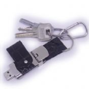 Leather USB Flash Disk with Keychain images