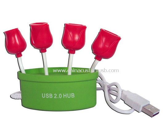 USB Hub 4 port tulipán