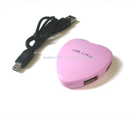 en forma de corazón USB Hub de 4 puertos