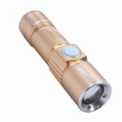 Mini aluminum Cree zoomable USB rechargeable flashlight images