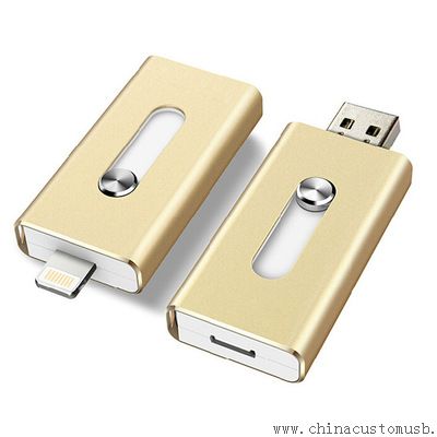 Logam Slide OTG USB Flash Disk untuk IPhone