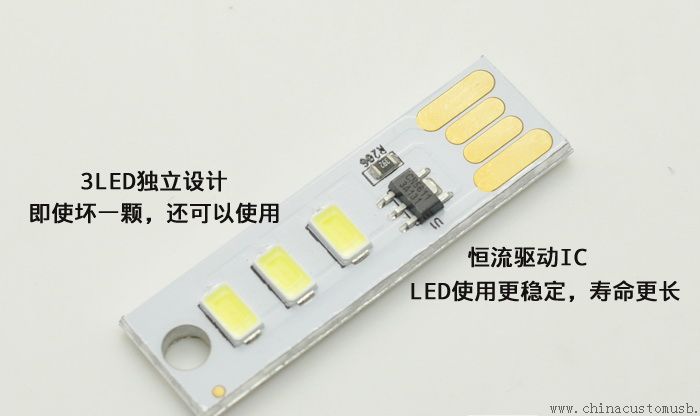 باریک نور چراغ USB 3