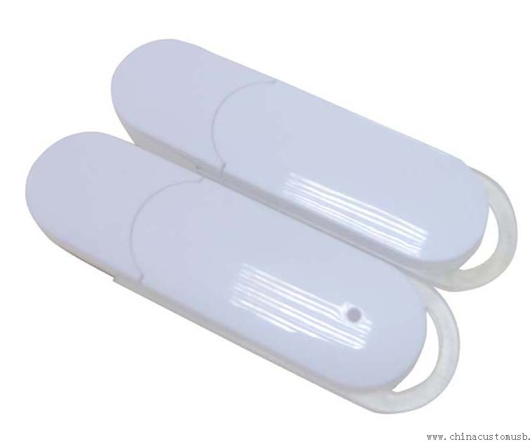Branco plástico USB Flash Disk