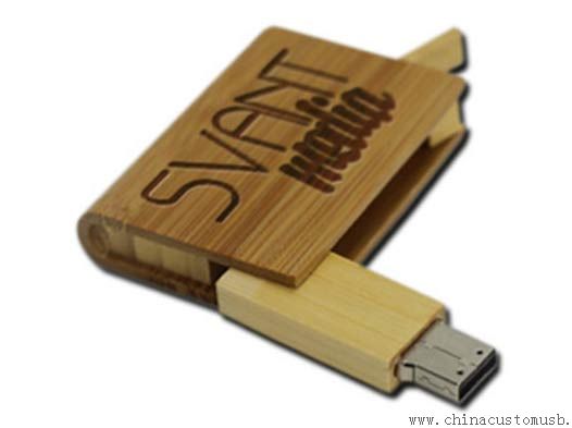 Logo personnalisé en bois pivotante USB2.0 Flash Drive