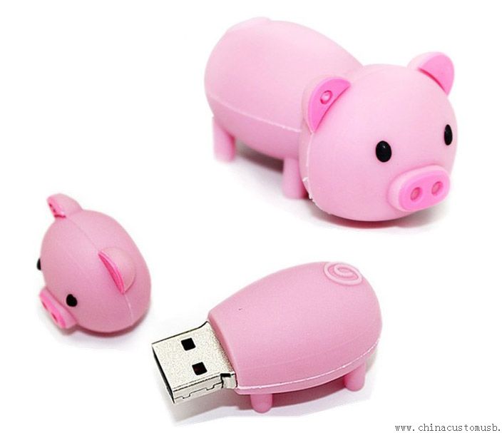 Schöne Gummi Cartoon Zeichenform Pig-Usb-flash-Laufwerk