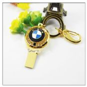 Metal key chain crystal usb flash drive with logo images