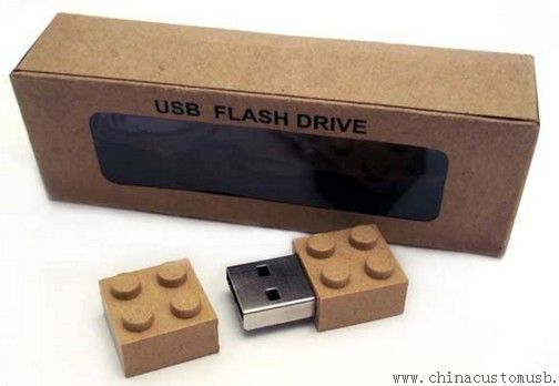 شعار شخصية الإيكولوجية ودية البلاستيك بناء كتلة USB محرك الأقراص