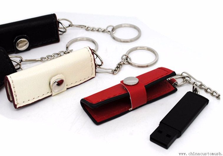 Wallet shape leather cheap mini usb flash disk with key ring