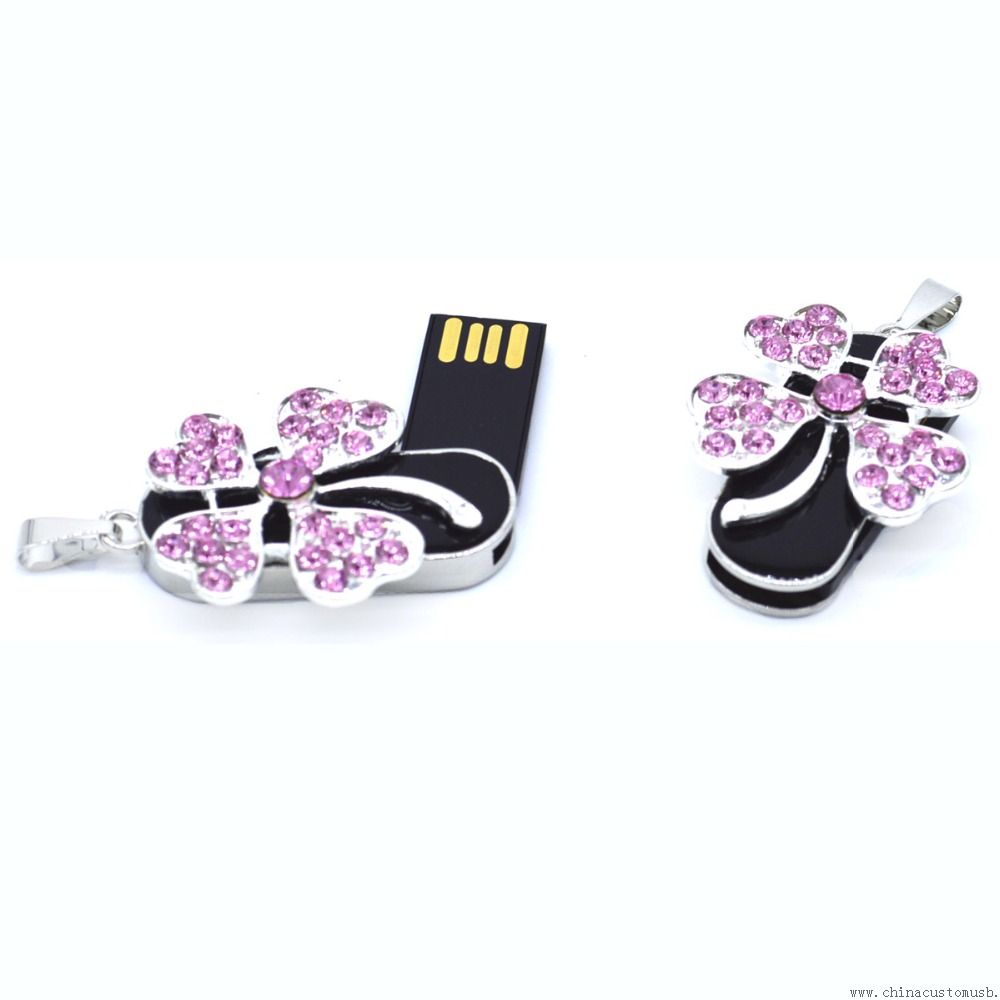 Commande de stylo fleur de diamant pour mariage favorise usb