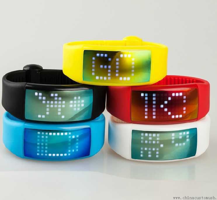 Silicone bracelet led watch usb flash drive