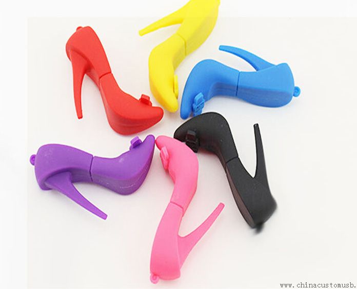 Bentuk sepatu tumit tinggi berwarna-warni USB Flash Drive untuk wanita