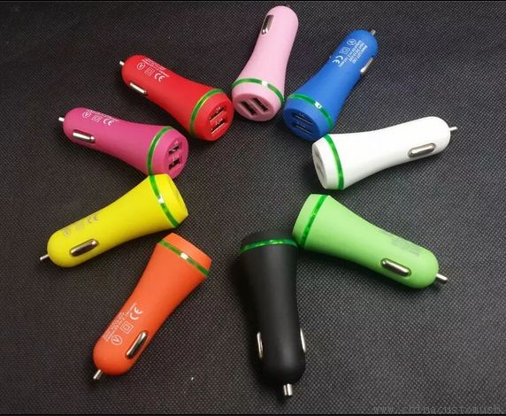 2.1A usb charger with led light daul car charger