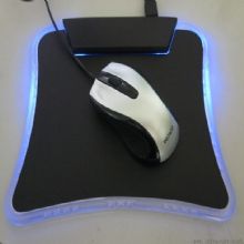 GREEN AND BLUE LIGHT led mouse pad with 4 usb hub AND WRIST REST images