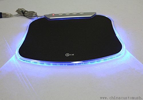 LED Light Lighted Mouse Pad with 4 Ports High Speed USB 2.0 Hub