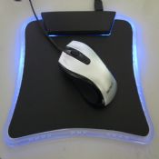 LUZ AZUL e VERDE levou mousepad com 4 usb hub e DESCANSO de PULSO images